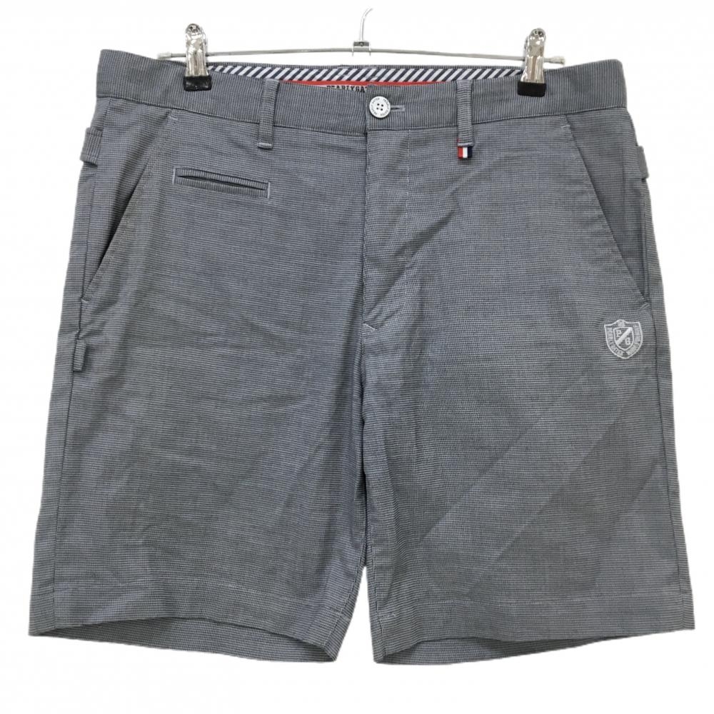 パーリーゲイツ ハーフパンツ 黒×白 総柄地模様 メンズ 6(XL ) ゴルフウェア PEARLY GATES