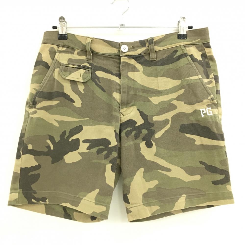 パーリーゲイツ ハーフパンツ ベージュ×カーキ×ブラウン 迷彩 カモフラ メンズ 4(M) ゴルフウェア PEARLY GATES