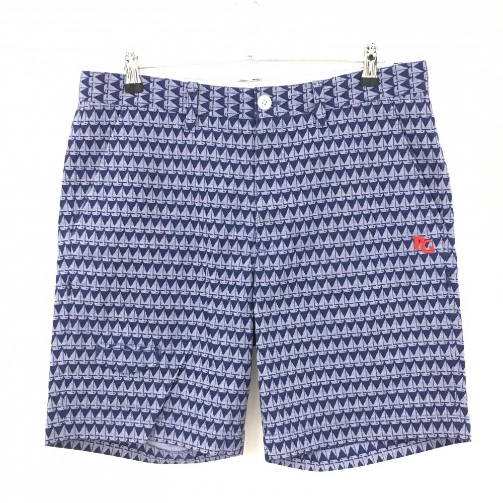 【新品】パーリーゲイツ ハーフパンツ ネイビー ヨット総柄 ストレッチ  メンズ 6(XL) ゴルフウェア PEARLY GATES