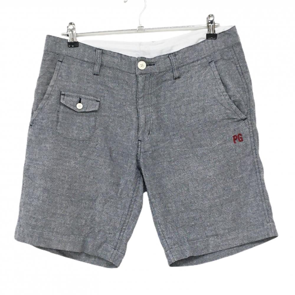 【超美品】パーリーゲイツ ハーフパンツ 杢ネイビー ウエスト調節紐 ストレッチ  メンズ 6(XL) ゴルフウェア PEARLY GATES