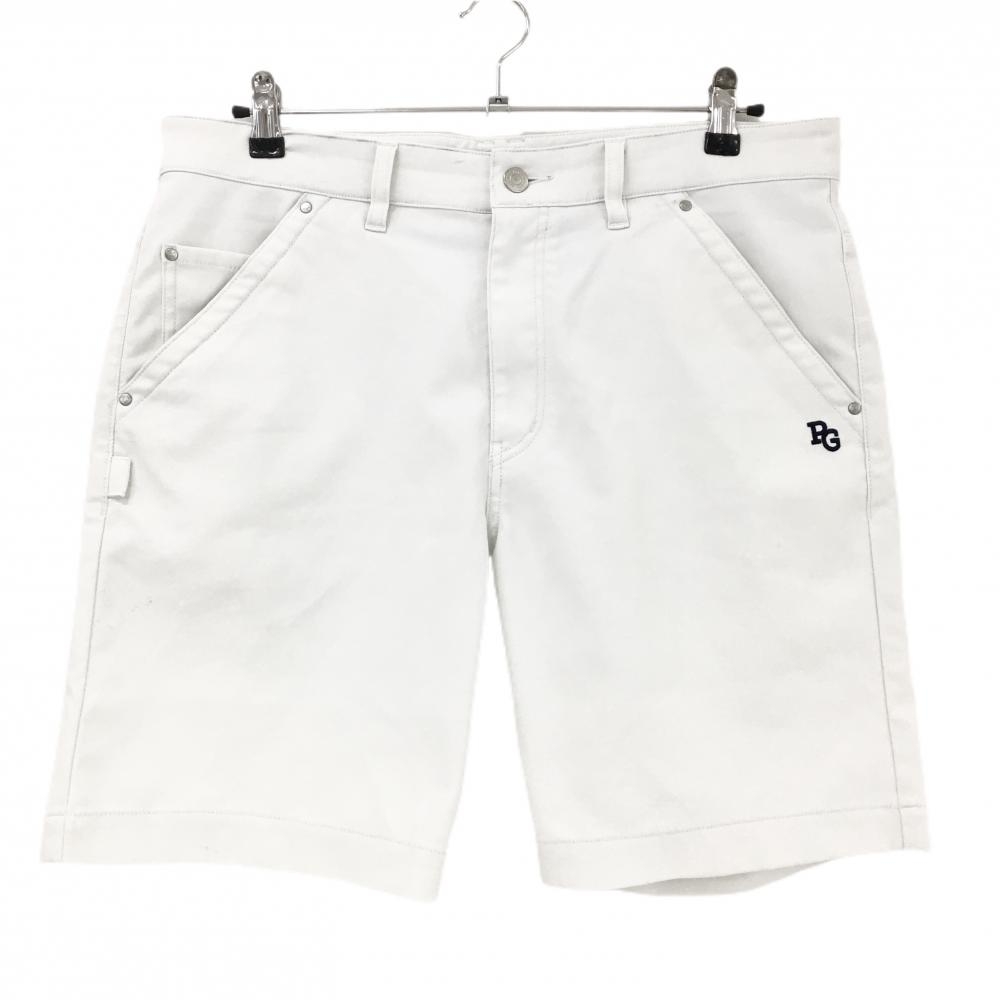 パーリーゲイツ ハーフパンツ 白 ロゴネイビー  メンズ 6(XL) ゴルフウェア PEARLY GATES