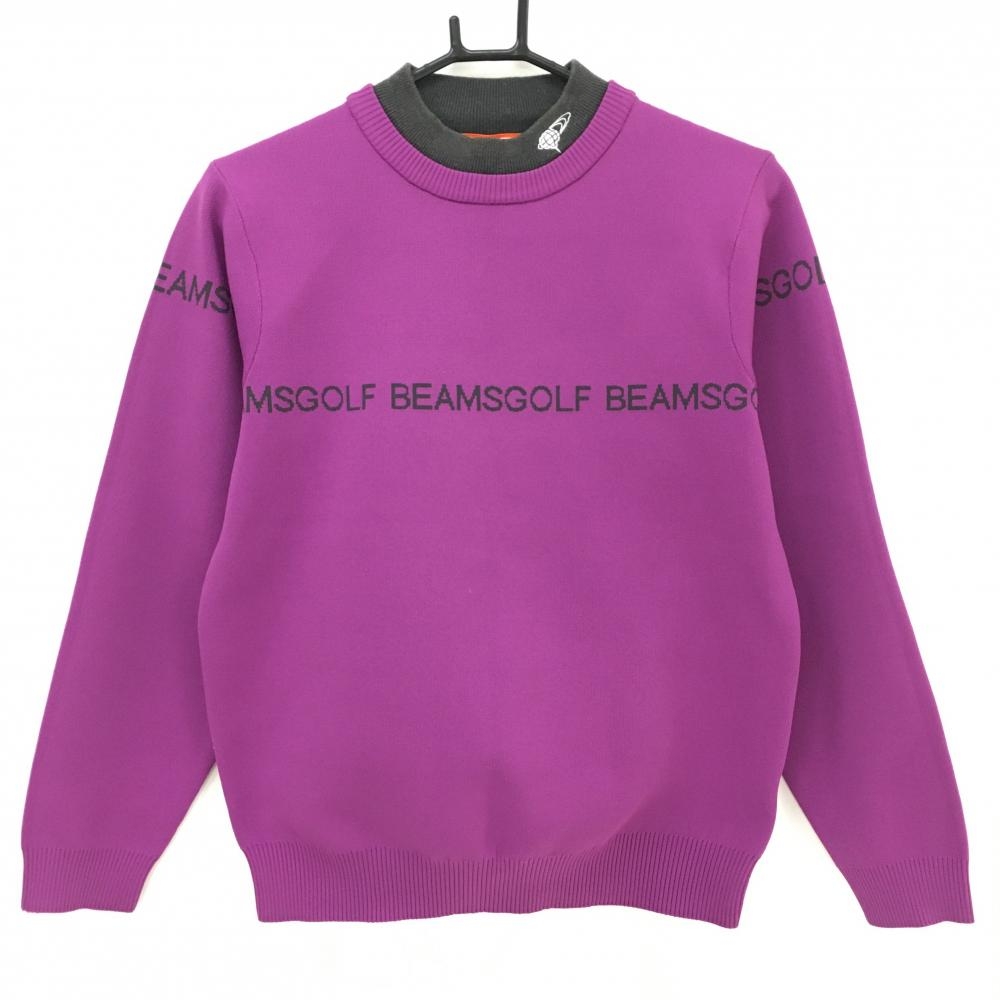 ビームスゴルフ セーター パープル×グレー 胸元ロゴ ニット メンズ L ゴルフウェア BEAMS GOLF