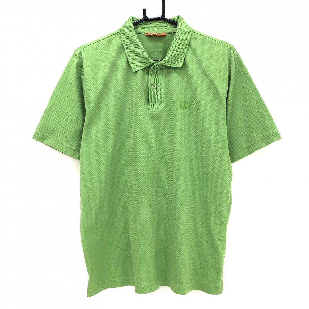 【美品】ビームスゴルフ 半袖ポロシャツ ライトグリーン 織生地 襟ニット メンズ L ゴルフウェア BEAMS GOLF