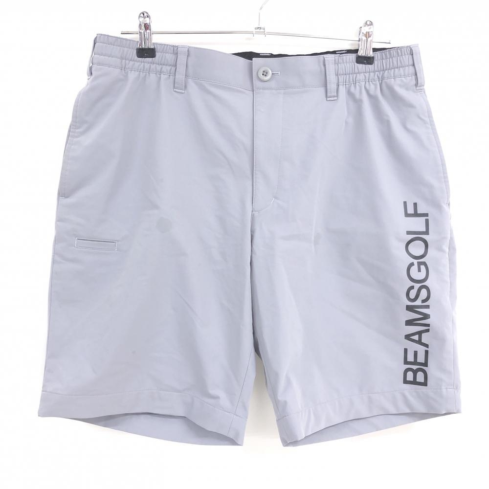 ビームスゴルフ ハーフパンツ ライトグレー×黒 ウエストゴム＆調節紐 スマホポケット  メンズ XL ゴルフウェア BEAMS GOLF