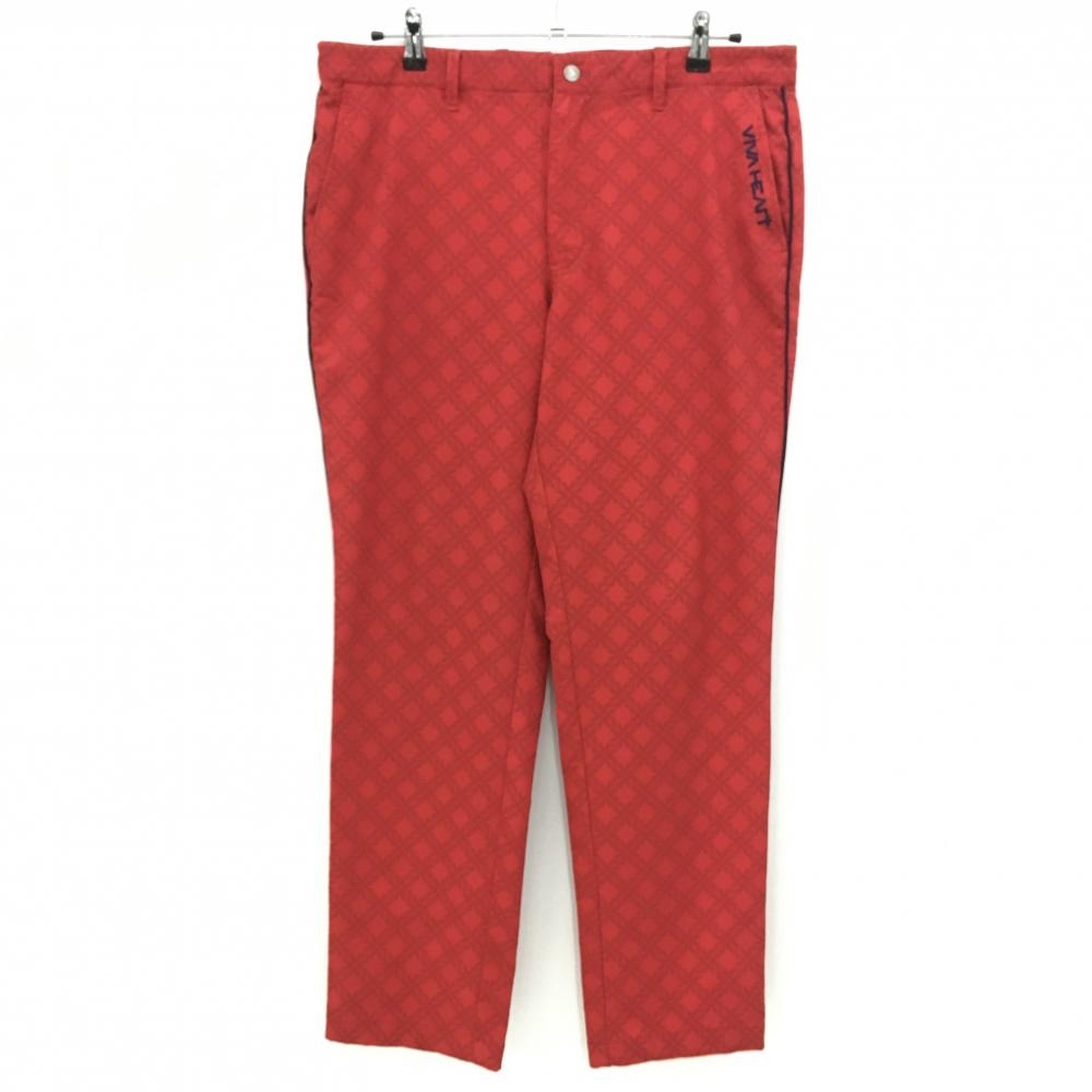 ビバハート パンツ レッド×ネイビー 総柄 サイドパイピンクライン メンズ 88 ゴルフウェア VIVA HEART