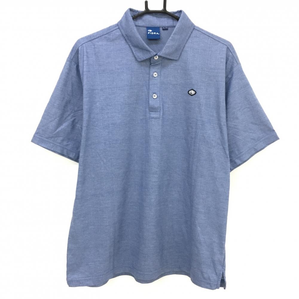フィドラ 半袖ポロシャツ ネイビー系 ロゴワッペン 大木サイズ メンズ XXL/TTG ゴルフウェア FIDRA