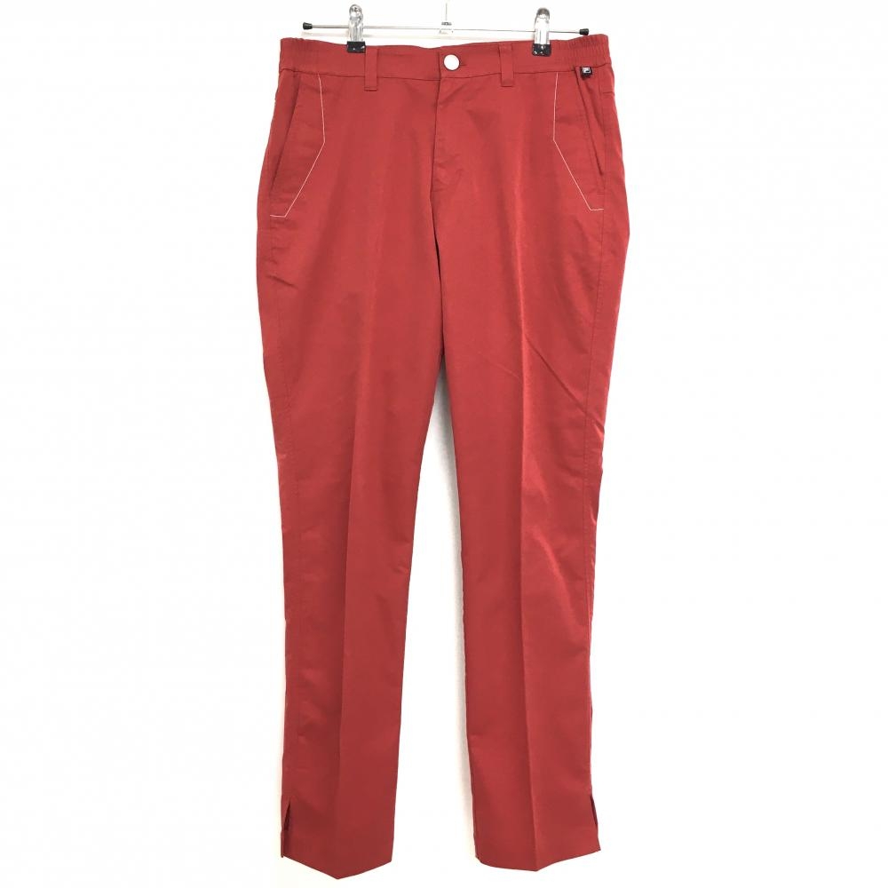 【美品】フィラゴルフ パンツ レッド系 ウエストサイドゴム ストレッチ メンズ M ゴルフウェア FILA GOLF