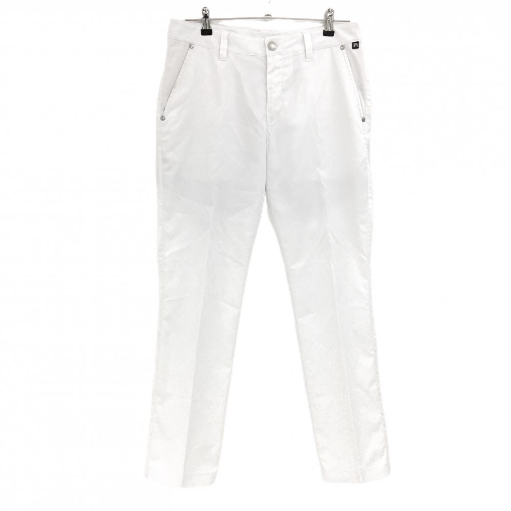 フィラゴルフ パンツ 白×ネイビー 地模様 裏地付  メンズ 78 ゴルフウェア FILA GOLF