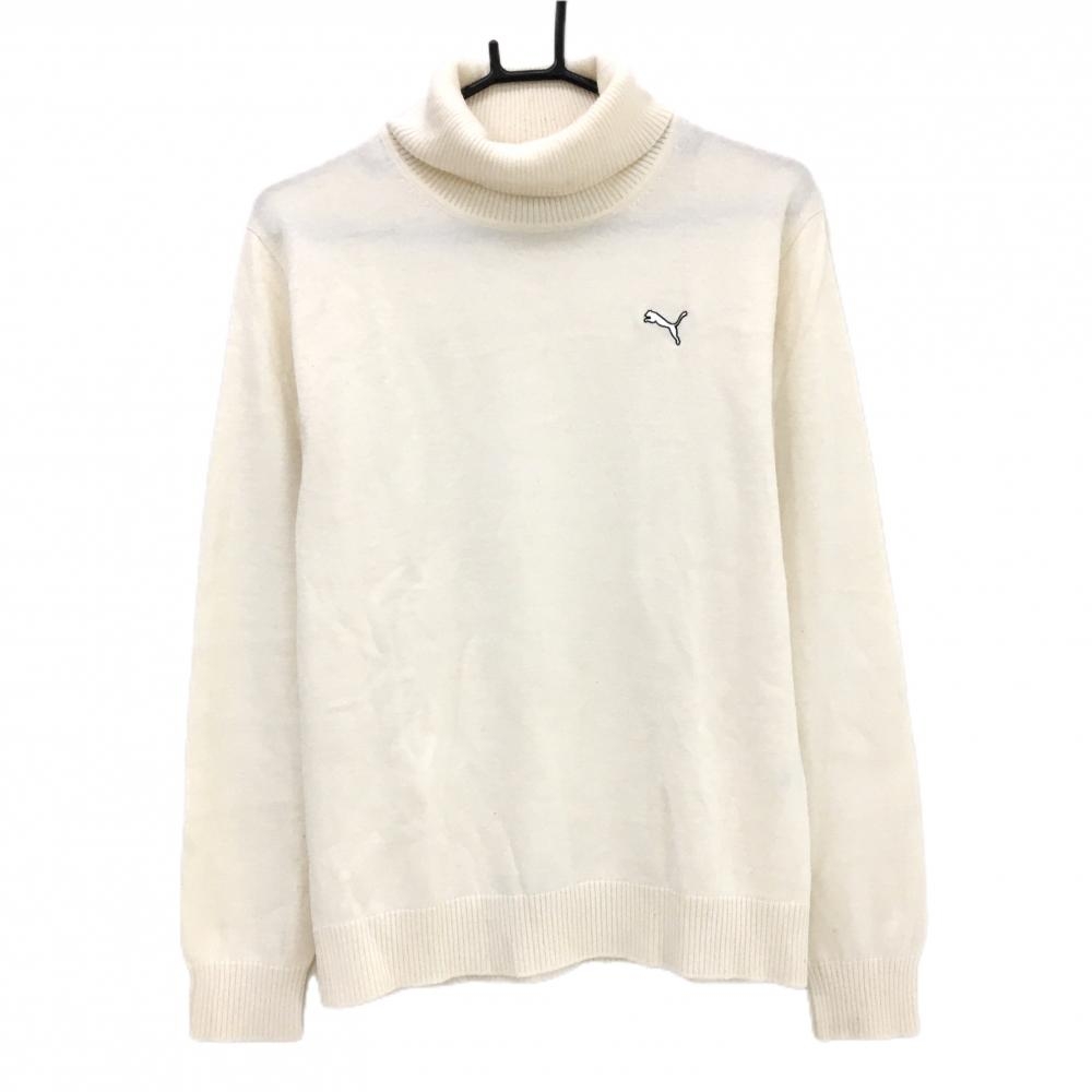 プーマ タートルネックセーター アイボリー ニット ウール混 メンズ O ゴルフウェア PUMA