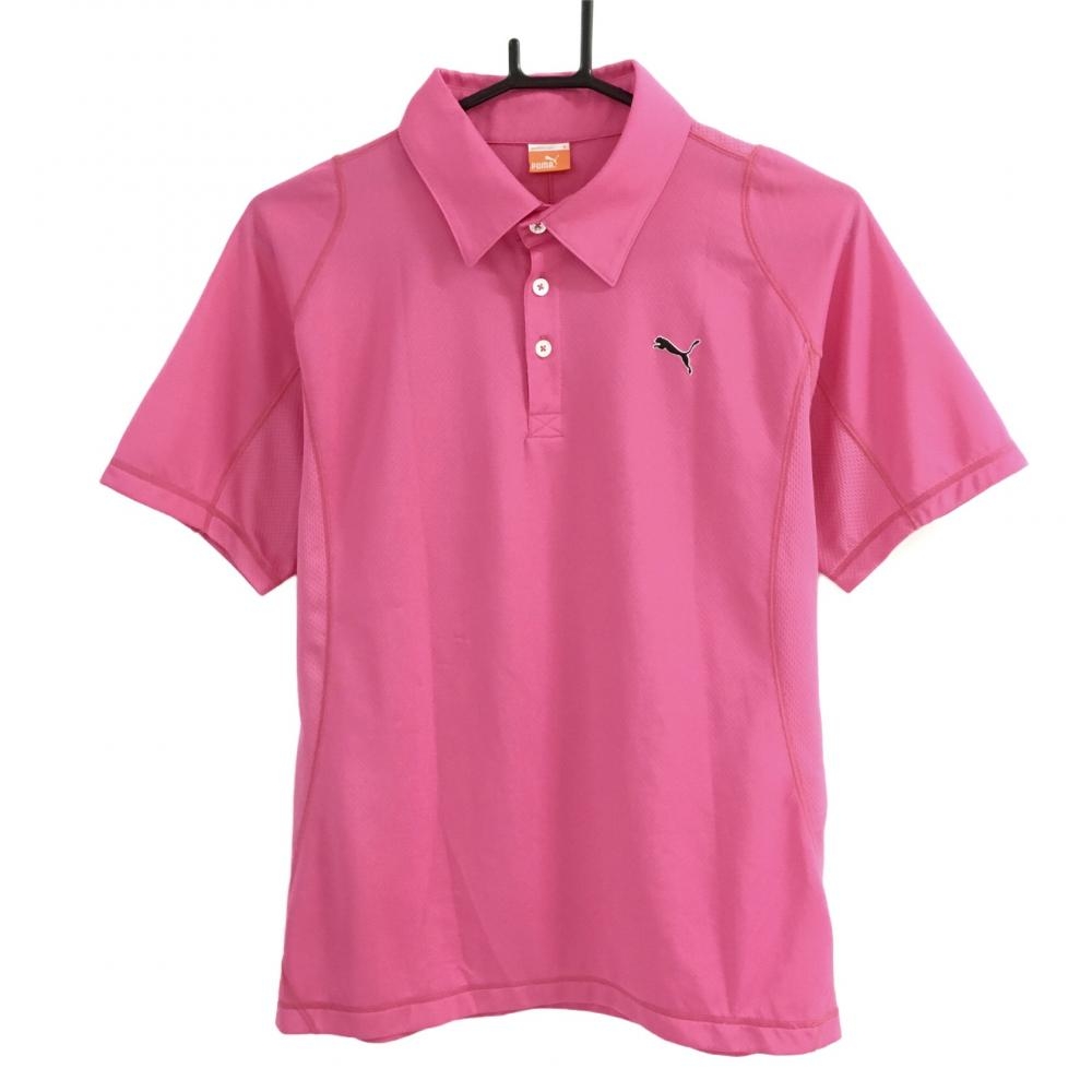 プーマ 半袖ポロシャツ ピンク ロゴマーク バックプリント  メンズ M ゴルフウェア PUMA