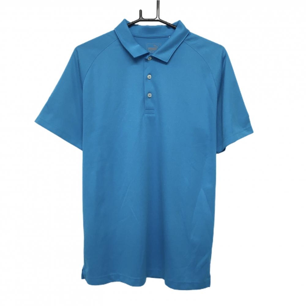 【美品】プーマ 半袖ポロシャツ ブルー DRYCELL メンズ US-S ゴルフウェア PUMA