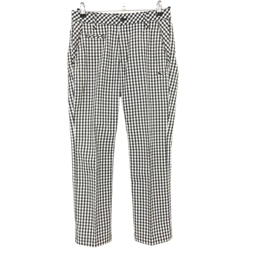 プーマ パンツ 黒×白 ギンガムチェック サッカー生地  メンズ 73 ゴルフウェア PUMA 画像