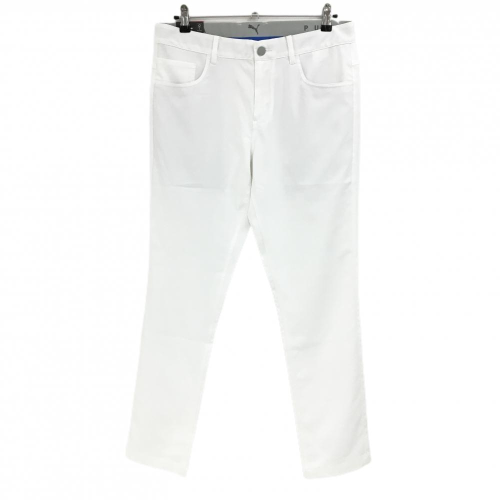 【新品】プーマ パンツ 白 無地 ストレッチ ウエストバンド  メンズ L ゴルフウェア PUMA