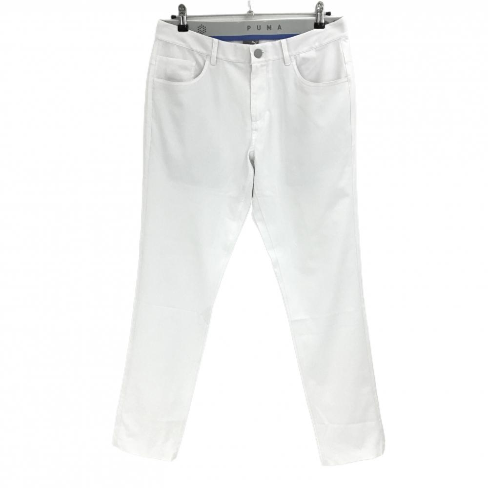 プーマ パンツ 白 ストレッチ 無地 ウエスト内側ゴム  メンズ L ゴルフウェア PUMA