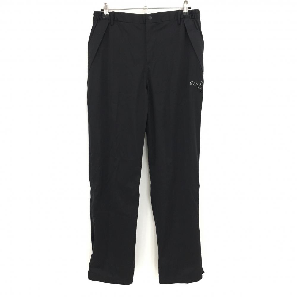 【超美品】プーマ パンツ 黒 ロゴ刺しゅう ウエストゴム  メンズ W34　L32 ゴルフウェア PUMA