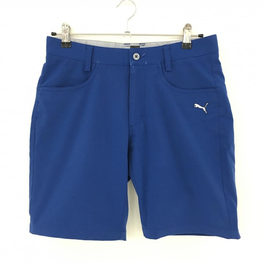 プーマ ハーフパンツ ブルー ロゴ刺しゅう メンズ 76 ゴルフウェア PUMA