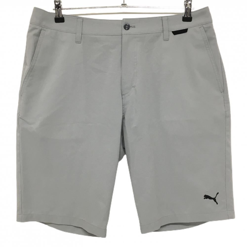 プーマ ハーフパンツ グレー×白 格子柄織生地 メンズ XL ゴルフウェア PUMA
