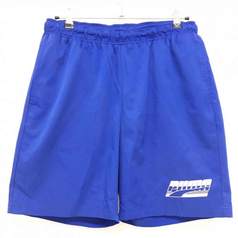 プーマ ハーフパンツ ブルー×白 ウエストゴム 調節紐 メンズ XL ゴルフウェア PUMA