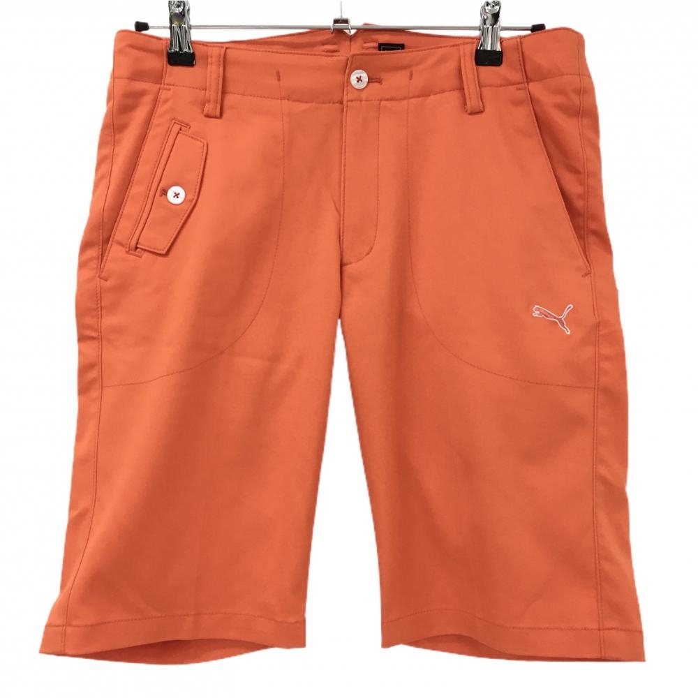 【超美品】プーマ ハーフパンツ オレンジ ストレッチ ティー装着可 DRY-CELL メンズ 79 ゴルフウェア PUMA