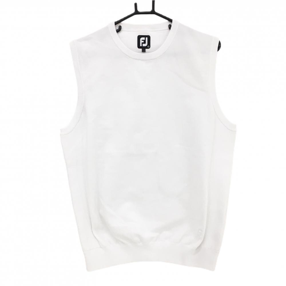 フットジョイ ベスト 白 裾ロゴ刺しゅう メンズ 2XL ゴルフウェア 大きいサイズ FootJoy