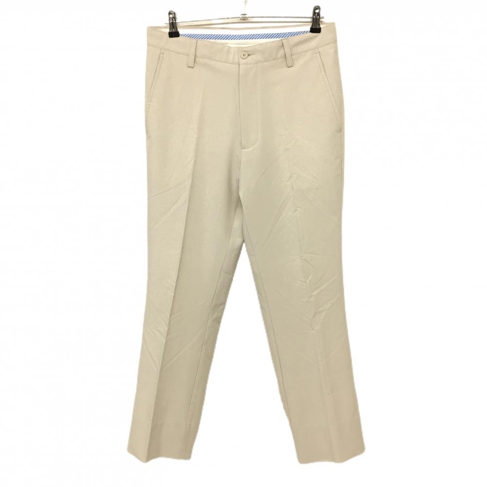 【美品】フットジョイ パンツ ベージュ シンプル ウエスト内側ストライプ ストレッチ メンズ W32 ゴルフウェア FootJoy
