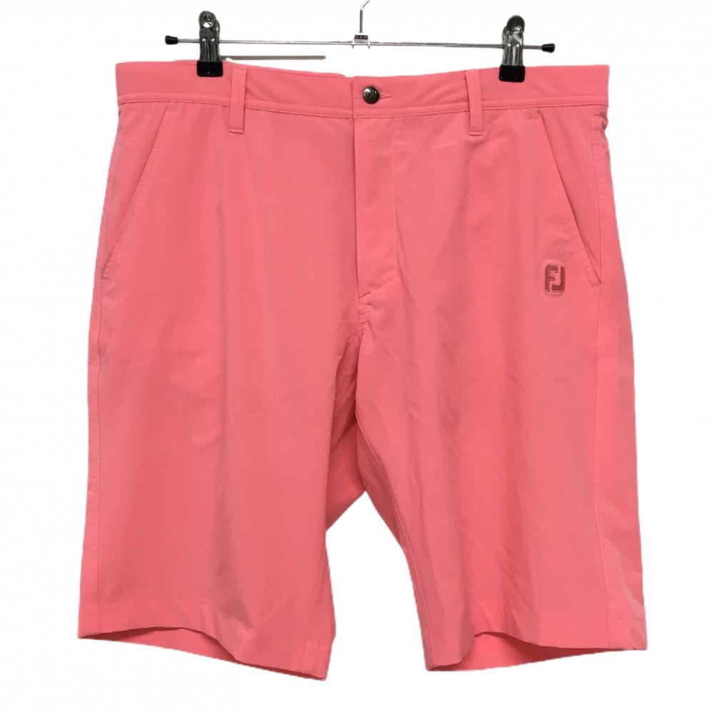 フットジョイ ハーフパンツ ピンク シンプル ロゴ刺しゅう ストレッチ  メンズ XL ゴルフウェア FootJoy