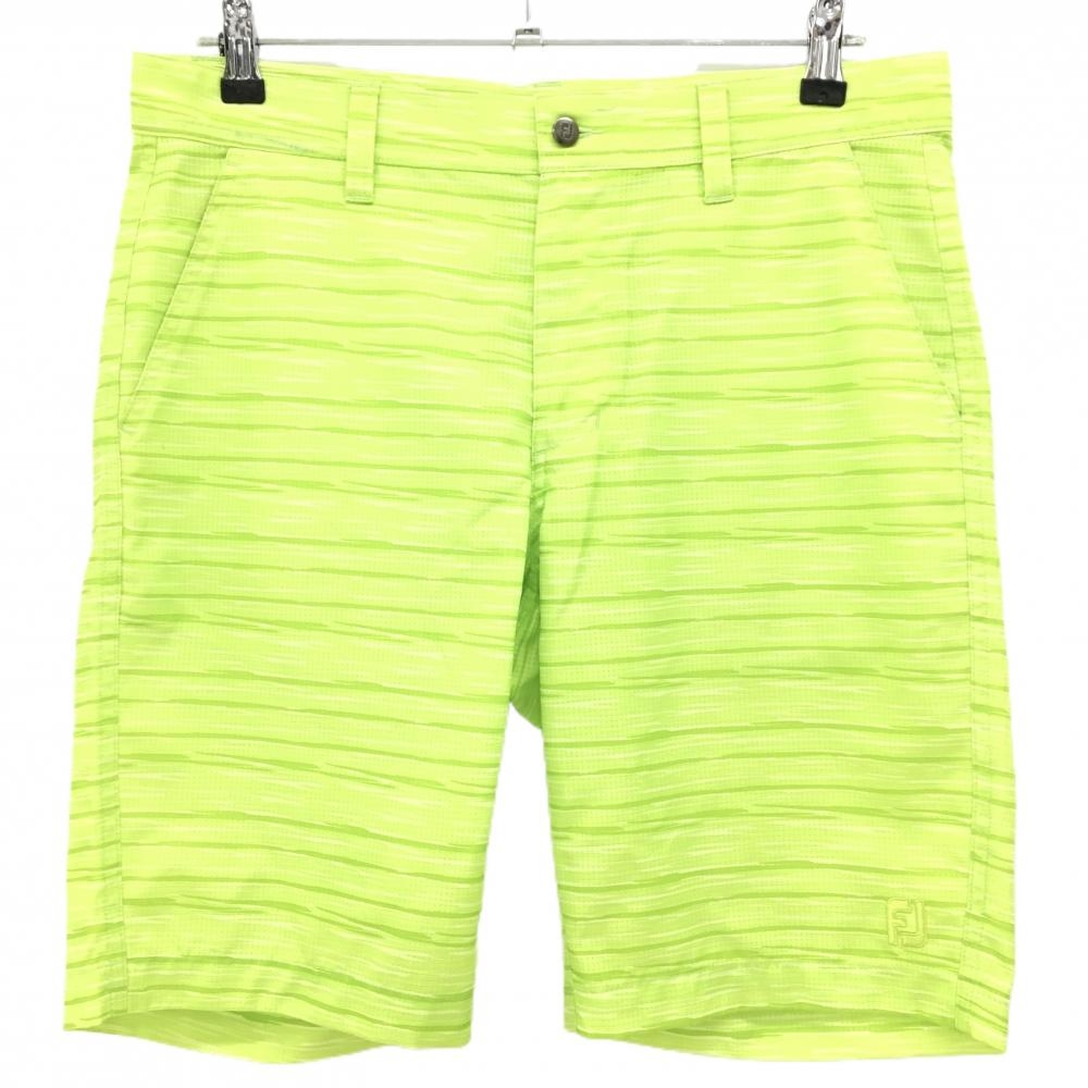 フットジョイ ハーフパンツ ライトグリーン 総柄 裾ロゴ メンズ L ゴルフウェア FootJoy