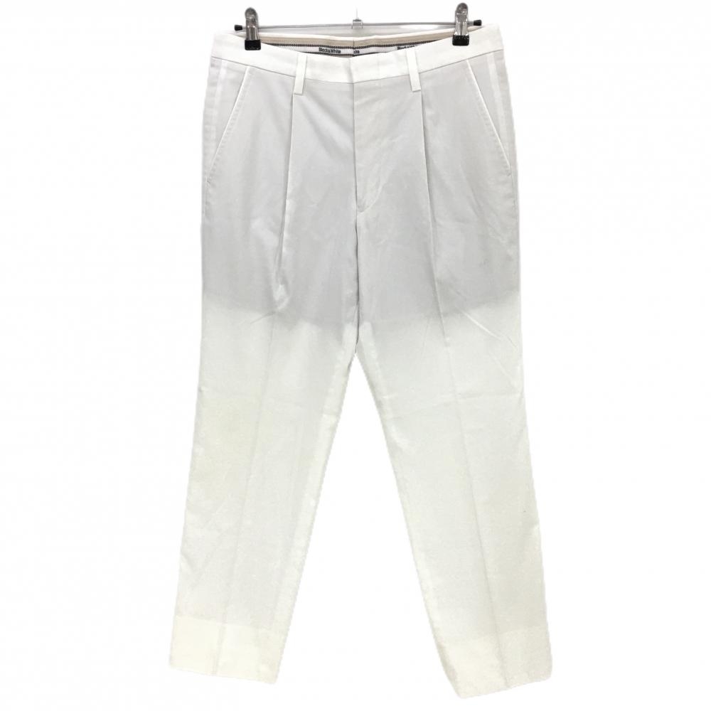 ブラックアンドホワイト パンツ 白 シンプル ストレッチ 上部裏地付き  メンズ 85 ゴルフウェア Black＆White