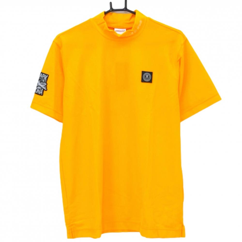 【新品】マークアンドロナ 半袖ハイネックシャツ オレンジ  メンズ 50(XL) ゴルフウェア 2023年 木村拓哉着用モデル MARK＆LONA