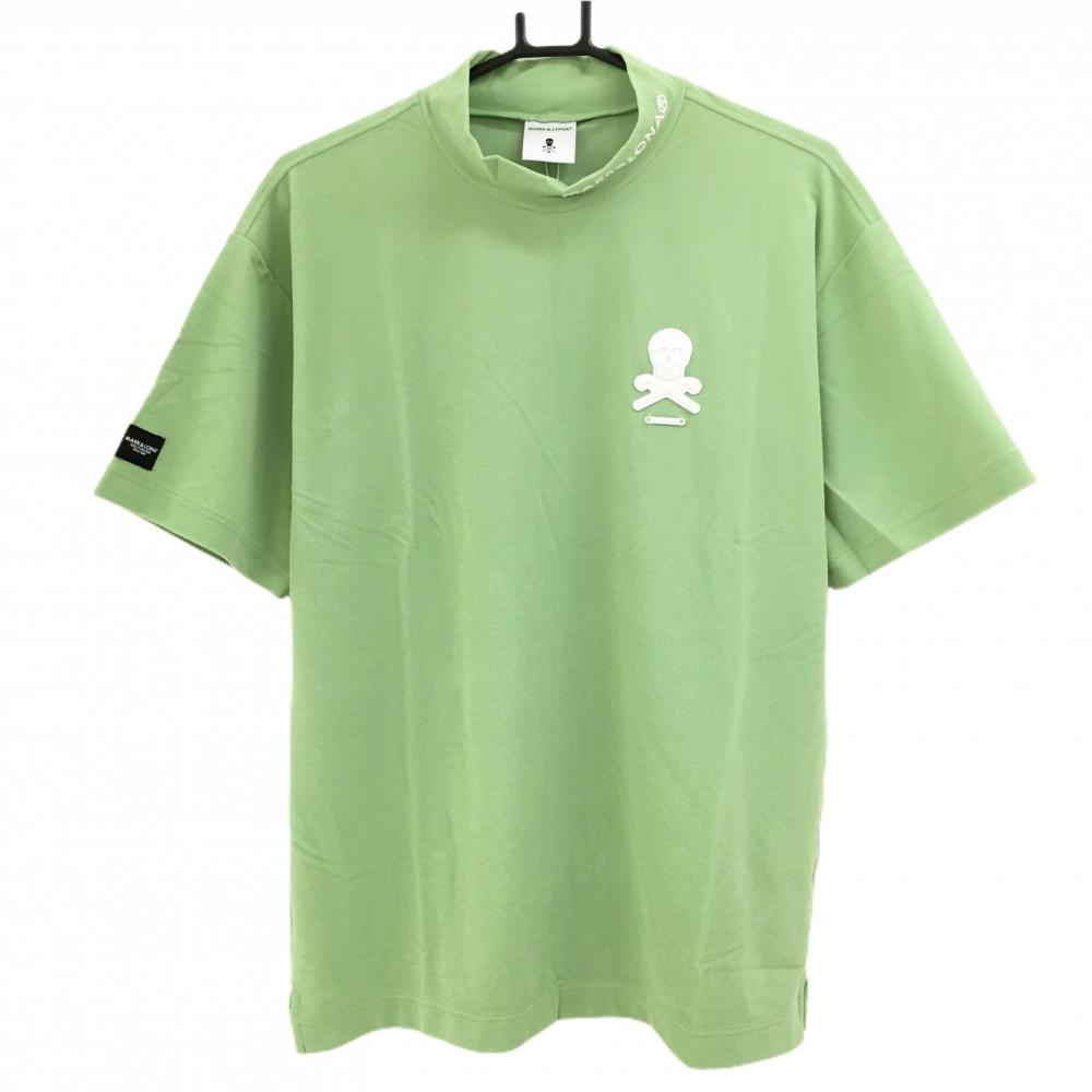 【新品】マークアンドロナ 半袖ハイネックシャツ ライトグリーン  メンズ 46(M) ゴルフウェア 2024年モデル MARK＆LONA