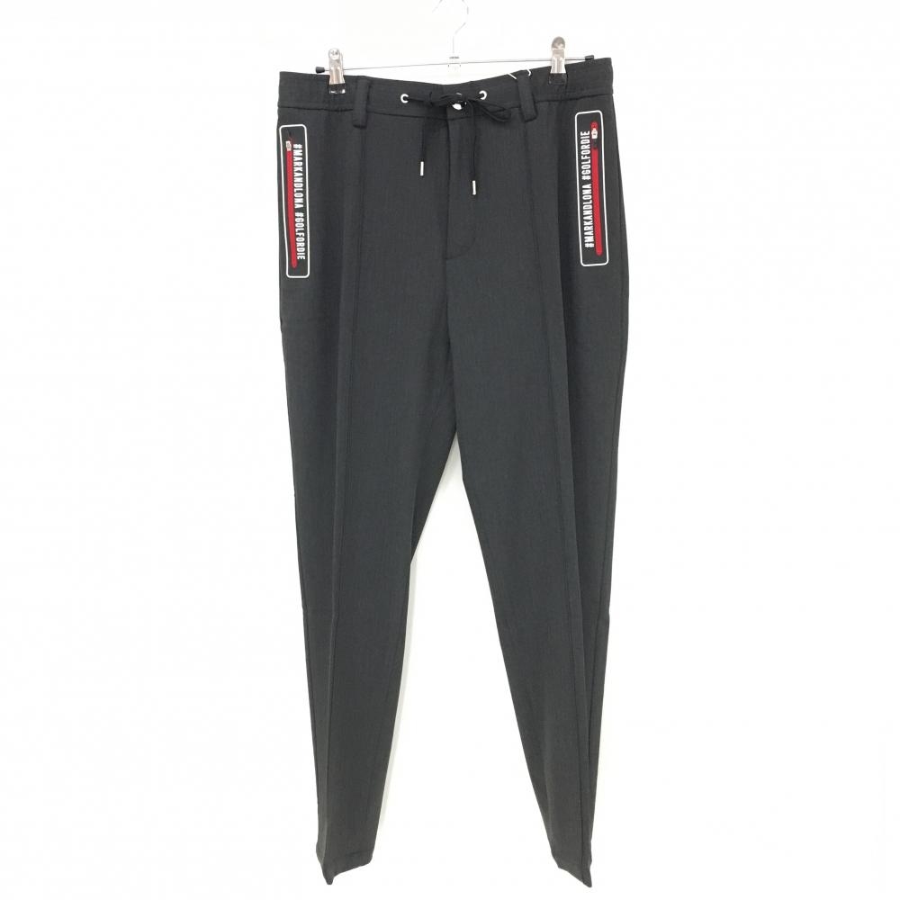 【新品】マークアンドロナ パンツ ダークグレー ヘリンボーン ウエストゴム メンズ 48(L) ゴルフウェア 2023年モデル MARK＆LONA