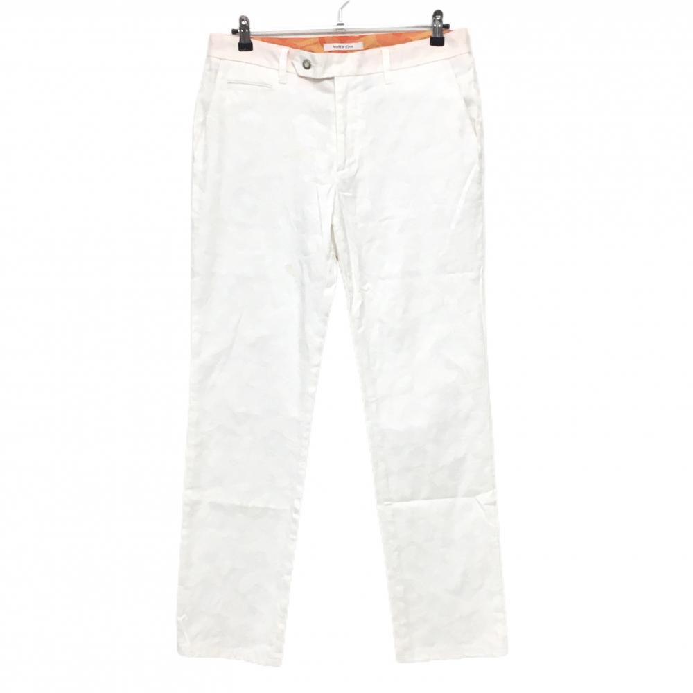 マークアンドロナ パンツ 白 地模様 スカル 迷彩 カモフラ  メンズ L ゴルフウェア MARK＆LONA