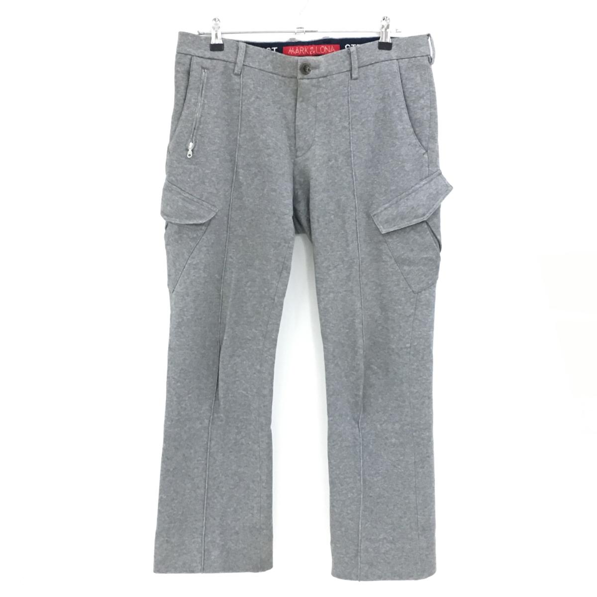 マークアンドロナ パンツ 杢グレー 複数ポケット  メンズ L ゴルフウェア MARK＆LONA