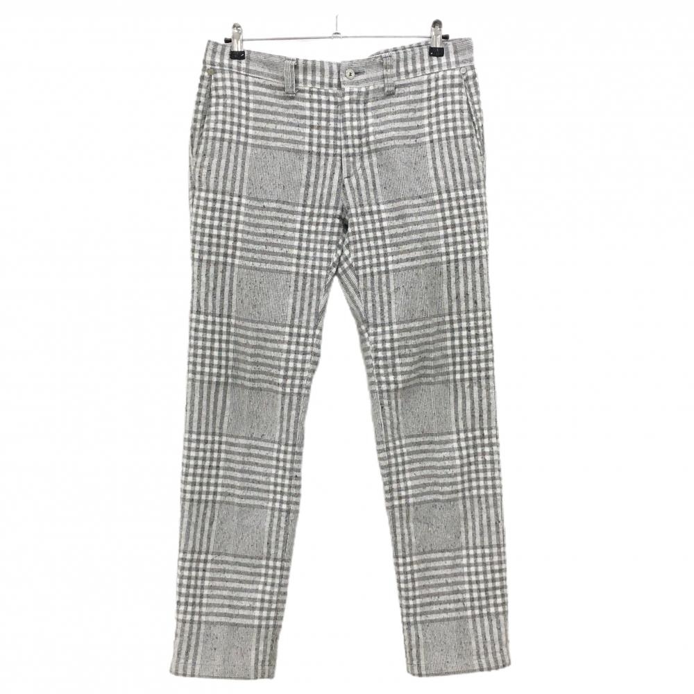 マークアンドロナ パンツ グレー×白 チェック カラーネップ メンズ L ゴルフウェア MARK＆LONA