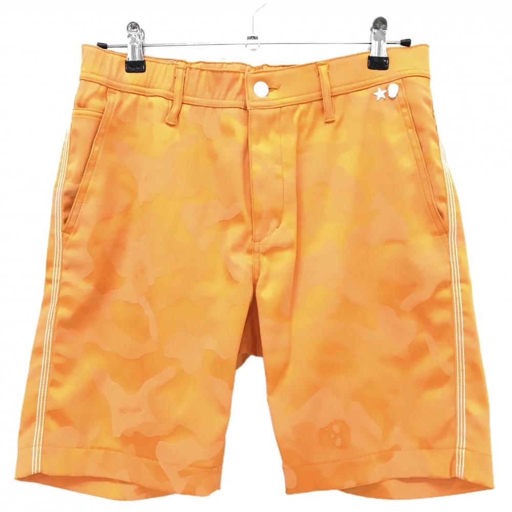 マークアンドロナ ハーフパンツ オレンジ系 カモフラ 迷彩 ストレッチ  メンズ 46(M) ゴルフウェア MARK＆LONA