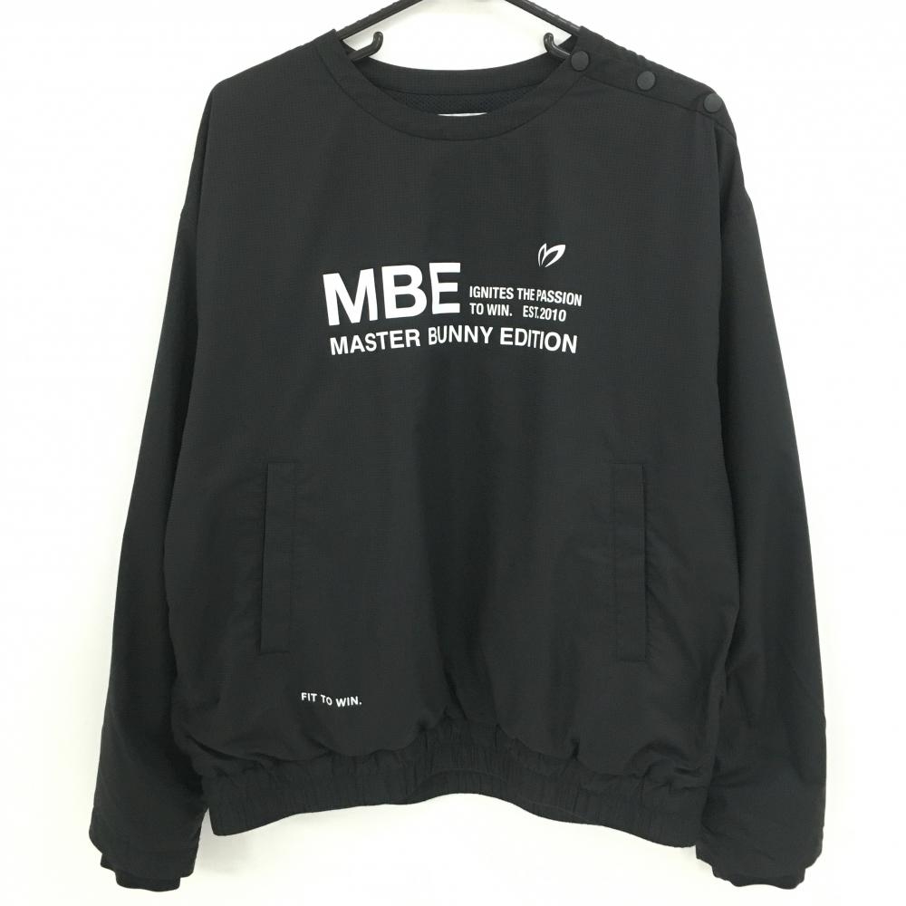 【超美品】マスターバニー スニード 黒 千鳥格子地模様 裏地メッシュ 肩スナップボタン メンズ 5(L) ゴルフウェア MASTER BUNNY EDITION