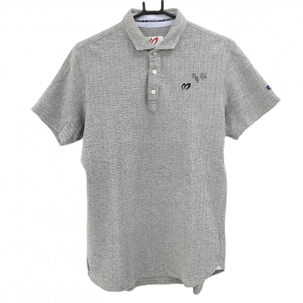 マスターバニー 半袖ポロシャツ グレー サッカー生地風  メンズ 4(M) ゴルフウェア MASTER BUNNY EDITION