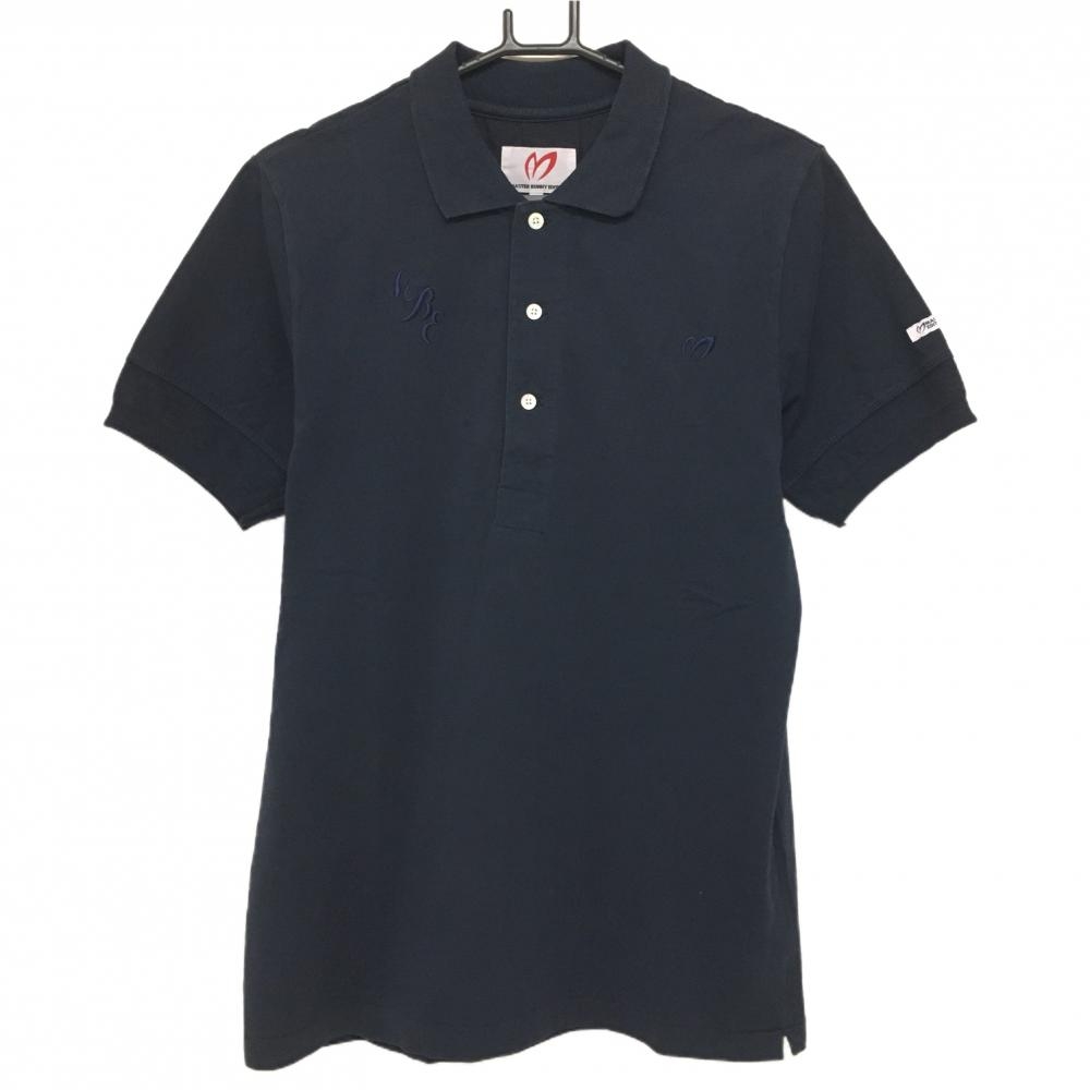 マスターバニー 半袖ポロシャツ ネイビー ロゴ刺しゅう  メンズ 4(M) ゴルフウェア MASTER BUNNY EDITION