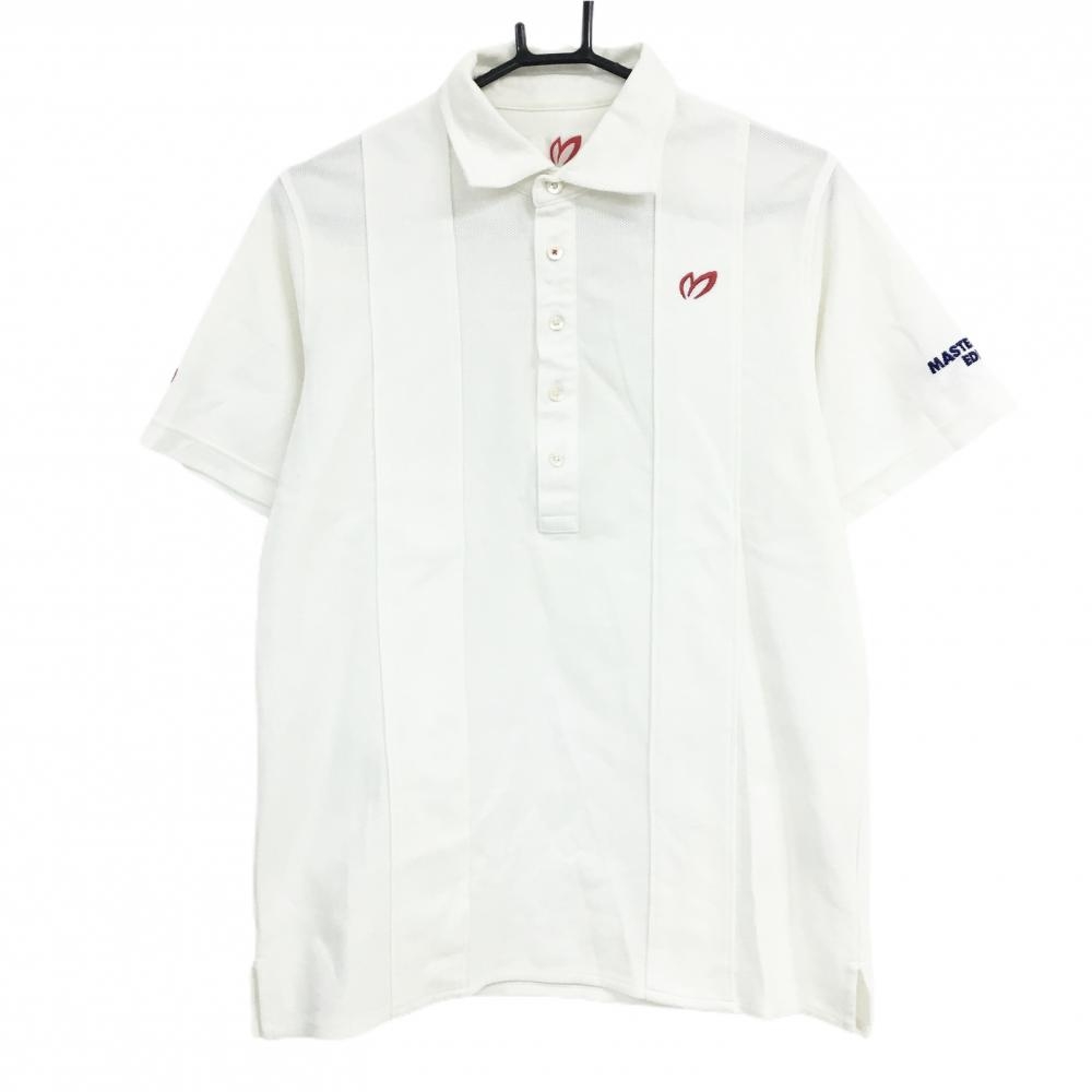 マスターバニー 半袖ポロシャツ 白 袖ロゴ刺しゅう  メンズ 5(L) ゴルフウェア MASTER BUNNY EDITION