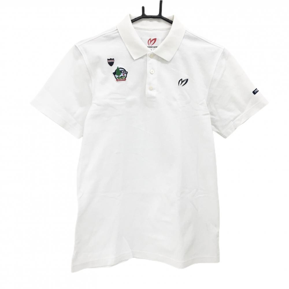 マスターバニー 半袖ポロシャツ 白 ワッペン メンズ 5(L) ゴルフウェア MASTER BUNNY EDITION