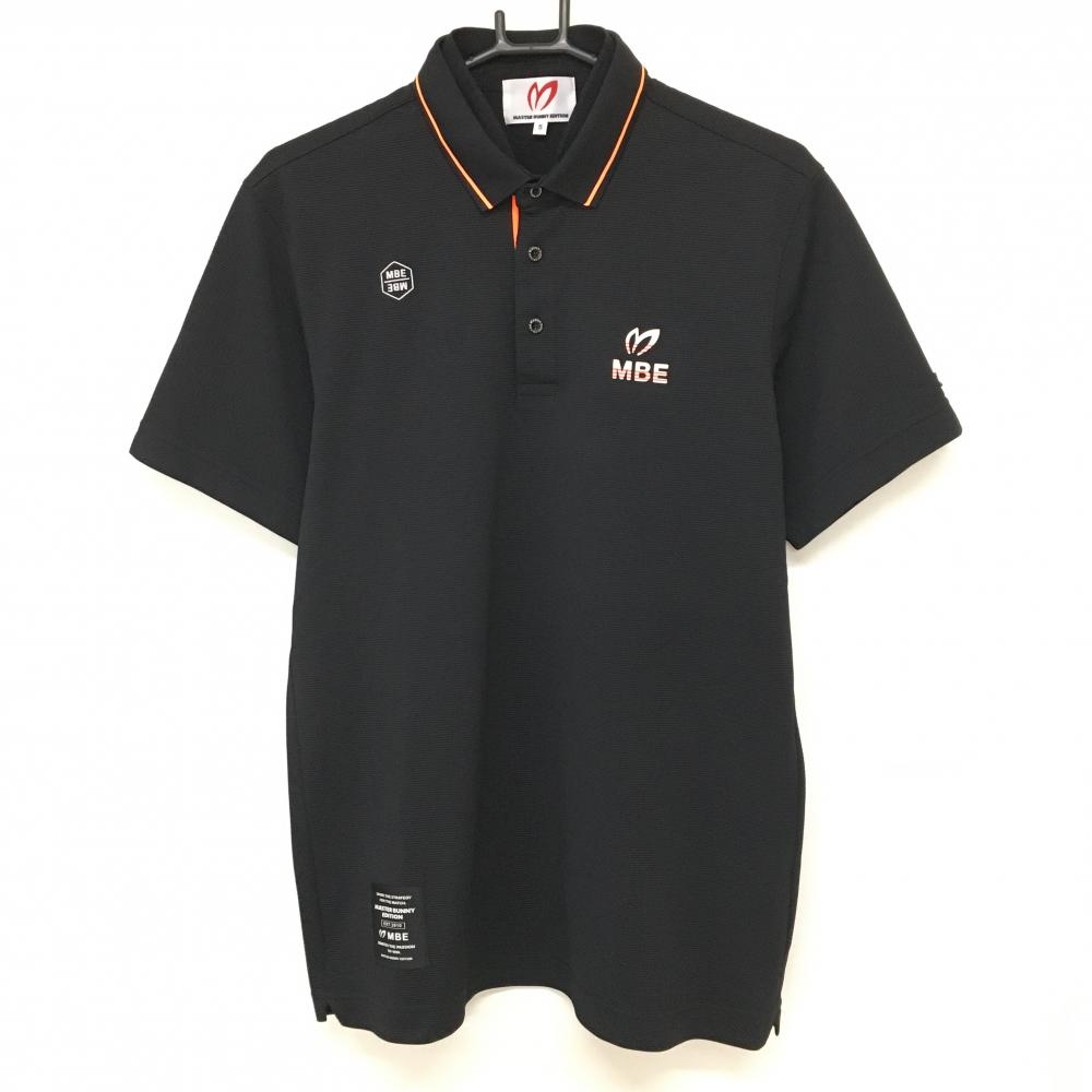 【超美品】マスターバニー 半袖ポロシャツ 黒 バックロゴ ダブルカラー メンズ 5(L) ゴルフウェア 2024年モデル MASTER BUNNY EDITION