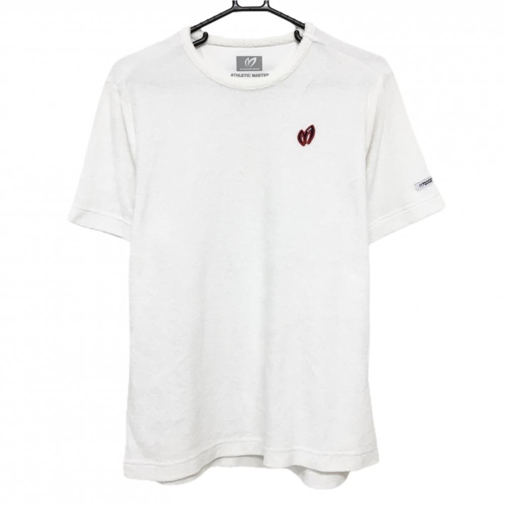 【美品】マスターバニー Tシャツ 白 パイル地 ロゴ刺しゅう  メンズ 5(L) ゴルフウェア MASTER BUNNY EDITION