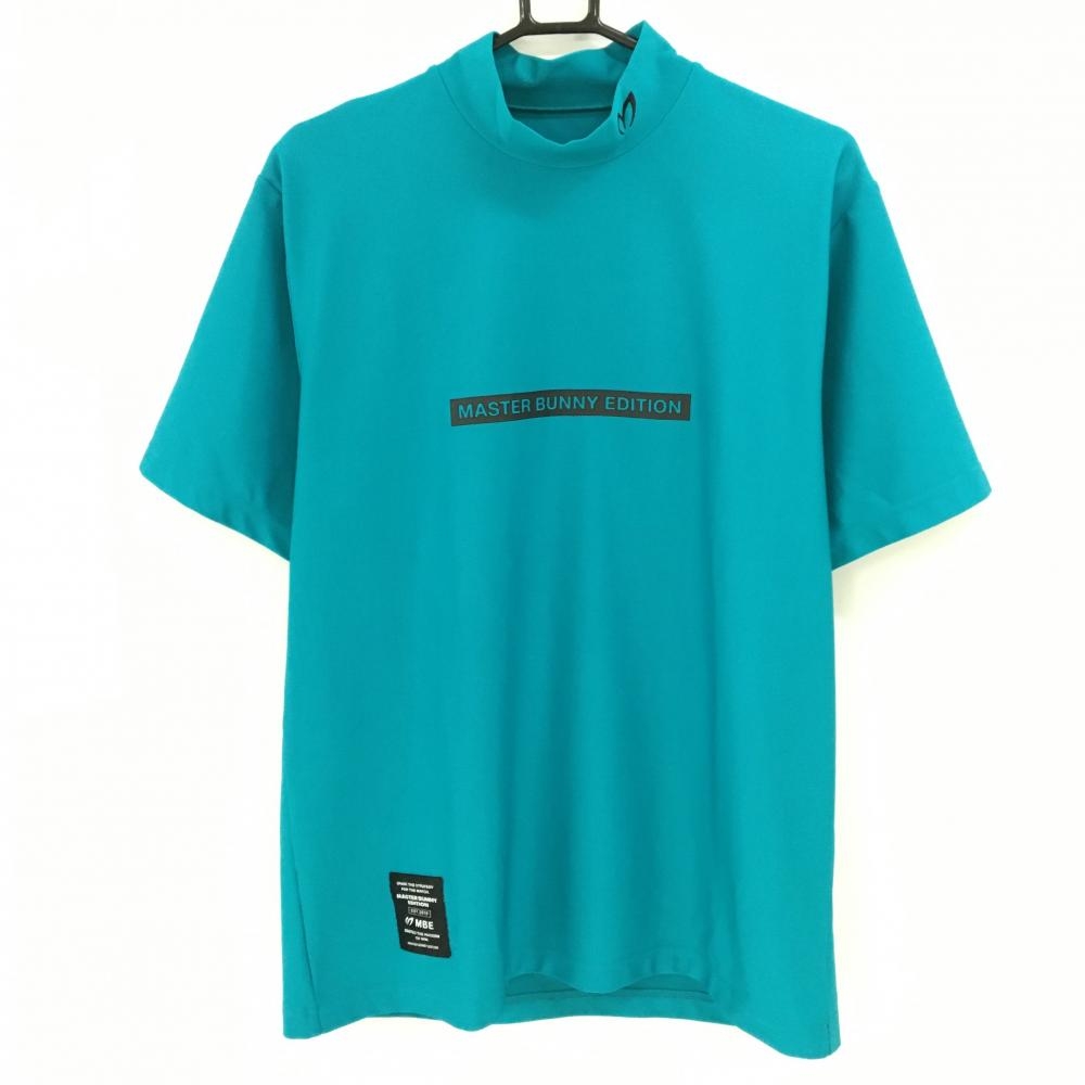 【美品】マスターバニー 半袖ハイネックシャツ グリーンブルー メンズ 5(L) ゴルフウェア 2024年モデル MASTER BUNNY EDITION
