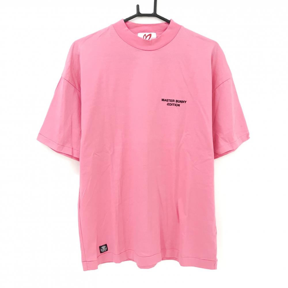 【超美品】マスターバニー 半袖ハイネックシャツ ピンク コットン100％  メンズ 4(M) ゴルフウェア 2024年モデル MASTER BUNNY EDITION