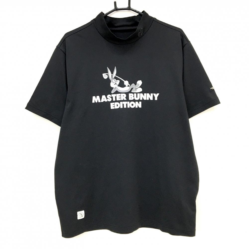 【超美品】マスターバニー×LOONEY TUNES 半袖ハイネックシャツ 黒×白   メンズ 7(2XL) ゴルフウェア 大きいサイズ MASTER BUNNY EDITION