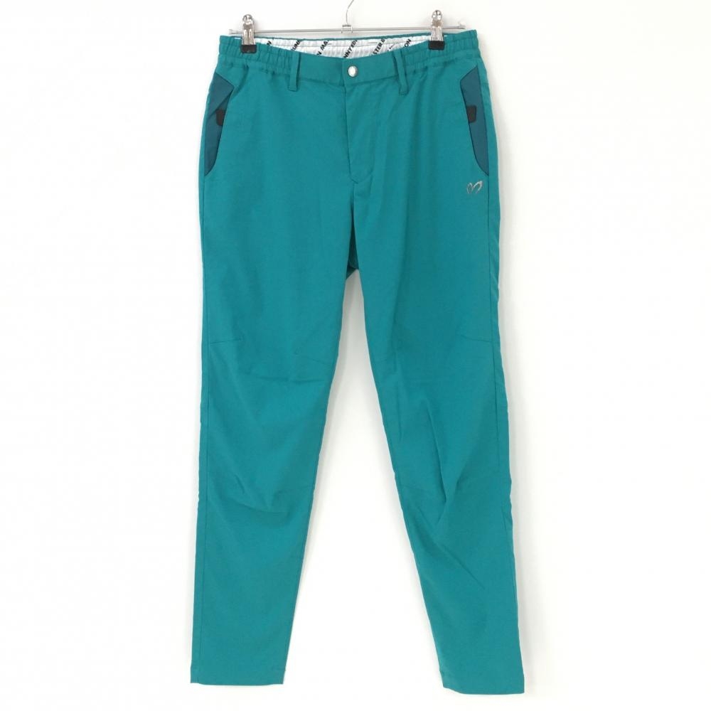 【超美品】マスターバニー パンツ ブルーグリーン ストレッチ 織生地 メンズ 4(M) ゴルフウェア 2022年モデル MASTER BUNNY EDITION