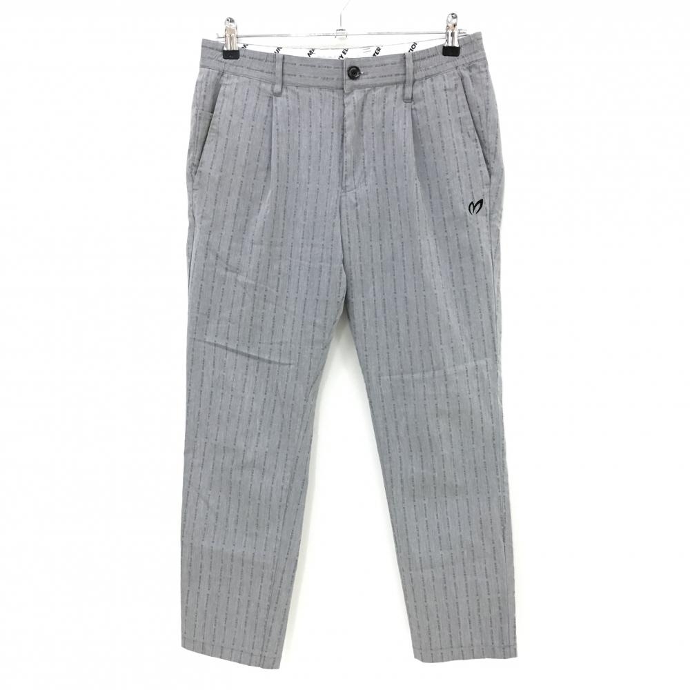 【美品】マスターバニー パンツ 杢ライトグレー×グレー ロゴ総柄  メンズ 4(M) ゴルフウェア 2023年モデル MASTER BUNNY EDITION