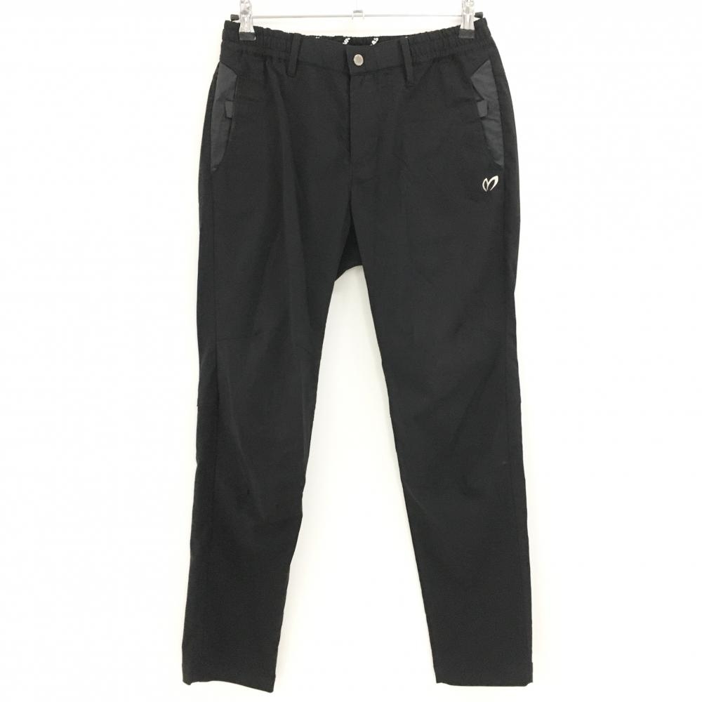 マスターバニー パンツ 黒 総柄地模様 ウエストゴム  メンズ 3(S) ゴルフウェア MASTER BUNNY EDITION