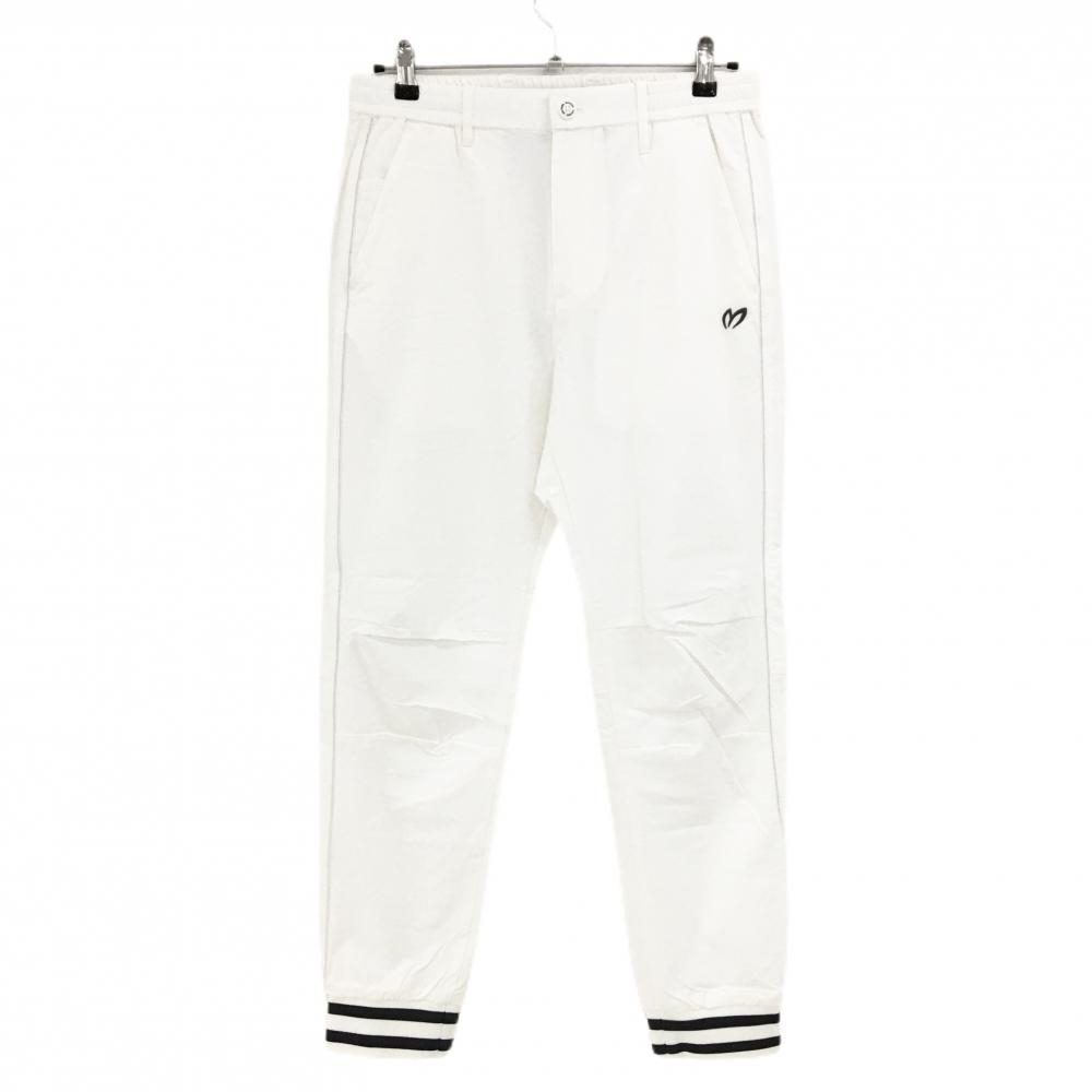 【新品】マスターバニー ジョガーパンツ 白×ダークグレー 裾リブボーダー  メンズ 4(M) ゴルフウェア 2024年モデル MASTER BUNNY EDITION