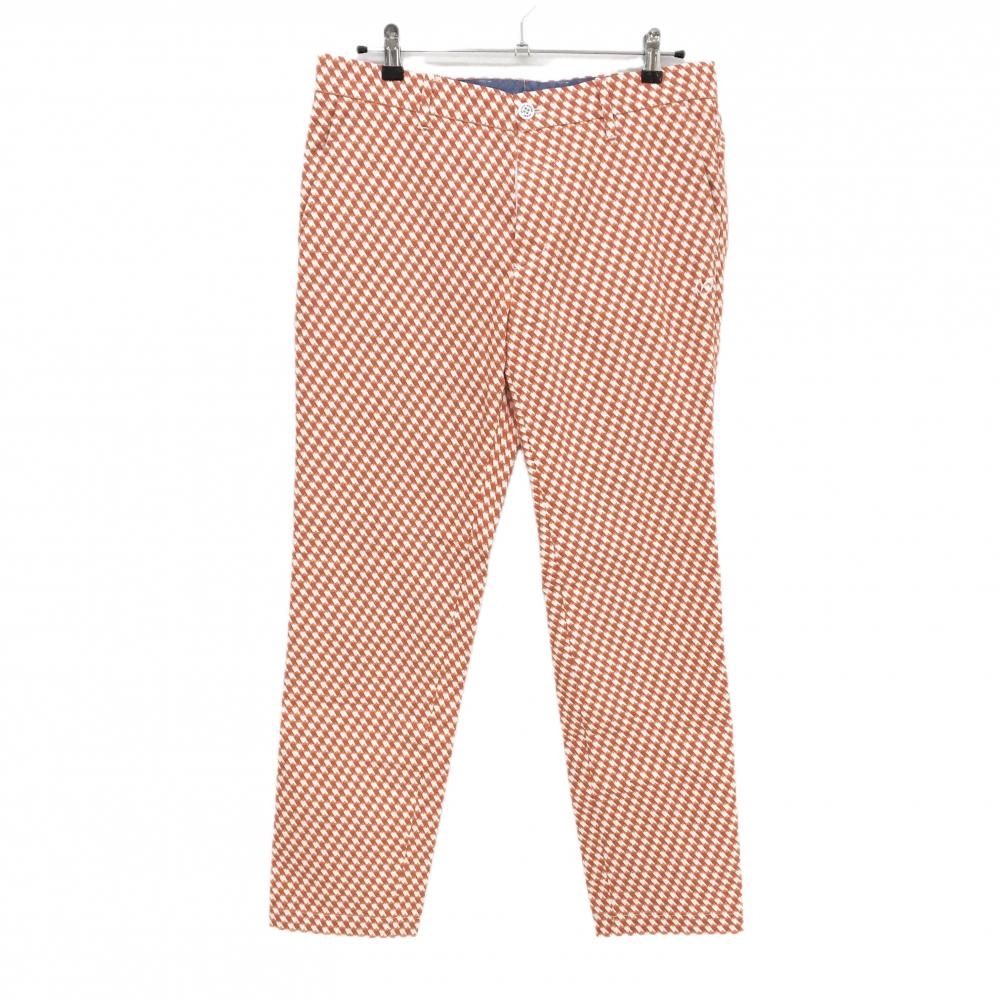 【超美品】マスターバニー パンツ オレンジ×白 総柄  メンズ 5(L) ゴルフウェア MASTER BUNNY EDITION